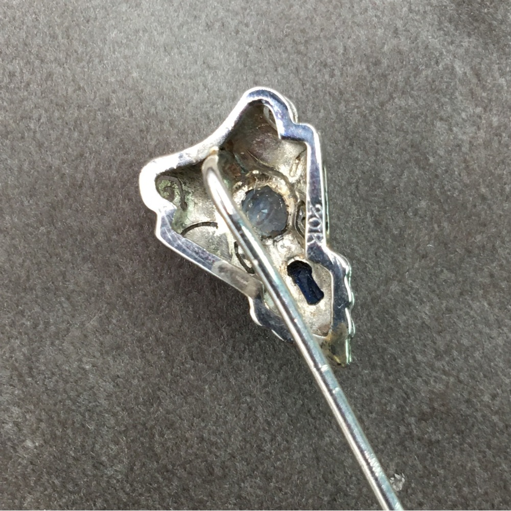 20k alexandrite Art Deco stick pin - Picture 6 of 11
